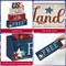 4 Pcs Memorial Day Decorations Patriotic 4th of July Tabletop Decor Red White Blue Table Centerpieces Wood Block God Bless Sign for Tiered Tray Home Shelf Mantel(Independence Day USA)